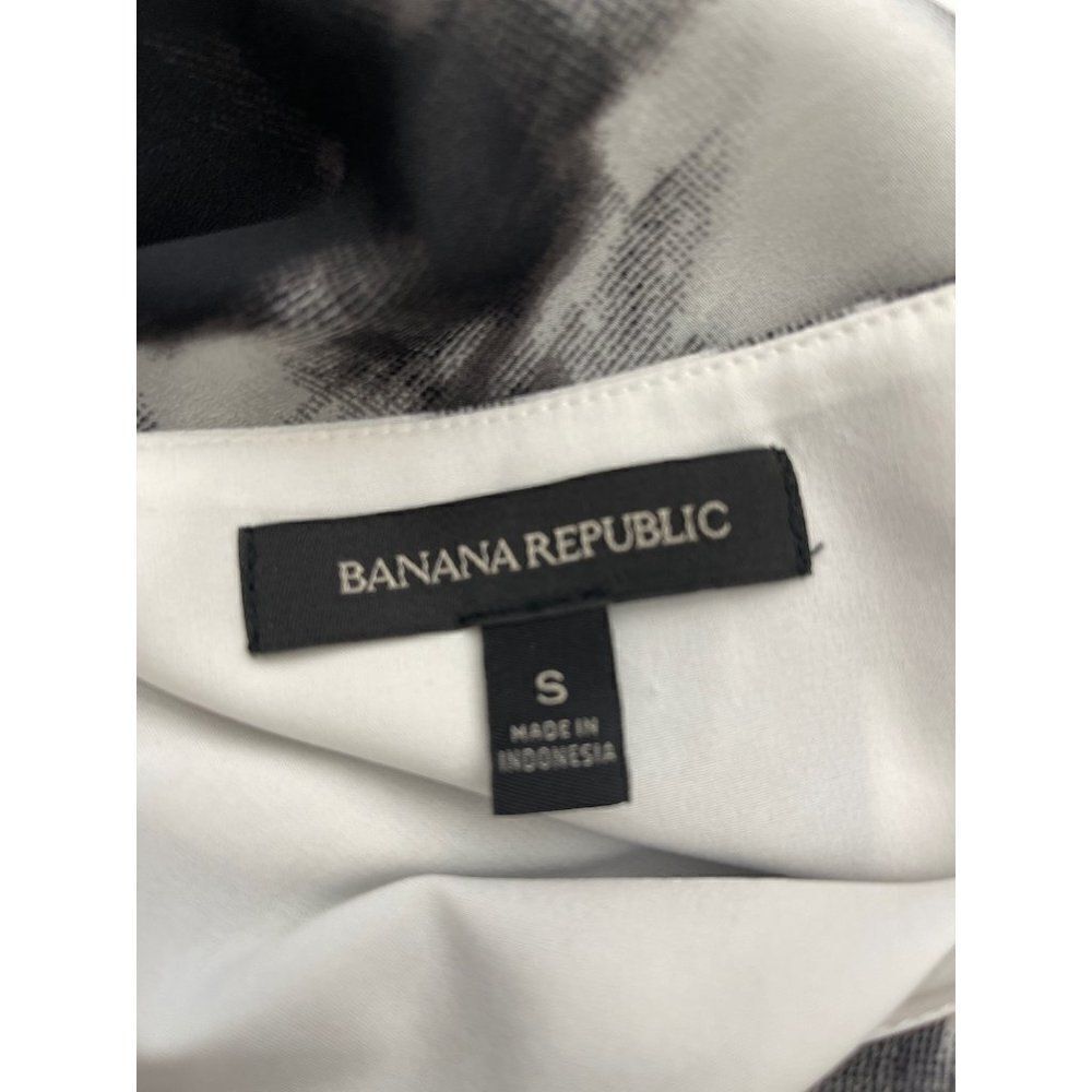 Banana Republic Black & White 3/4 Flare Sleeve Tie Waist Shift Dress Size S - Picture 8 of 9